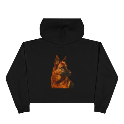 German Shepherd Head Women's Crop Hoodie