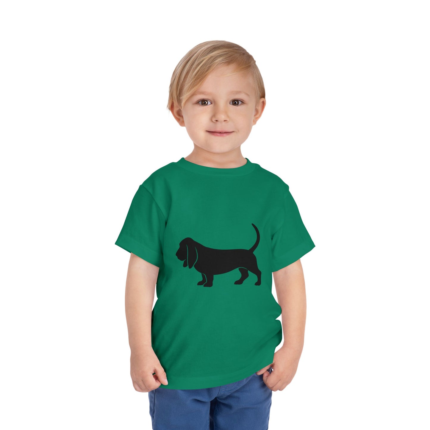 Basset Silhouette Toddler Unisex Short Sleeve Crewneck Tee