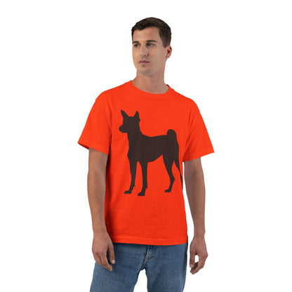 Basenji Silhouette Men's Short-Sleeve Crewneck Tee