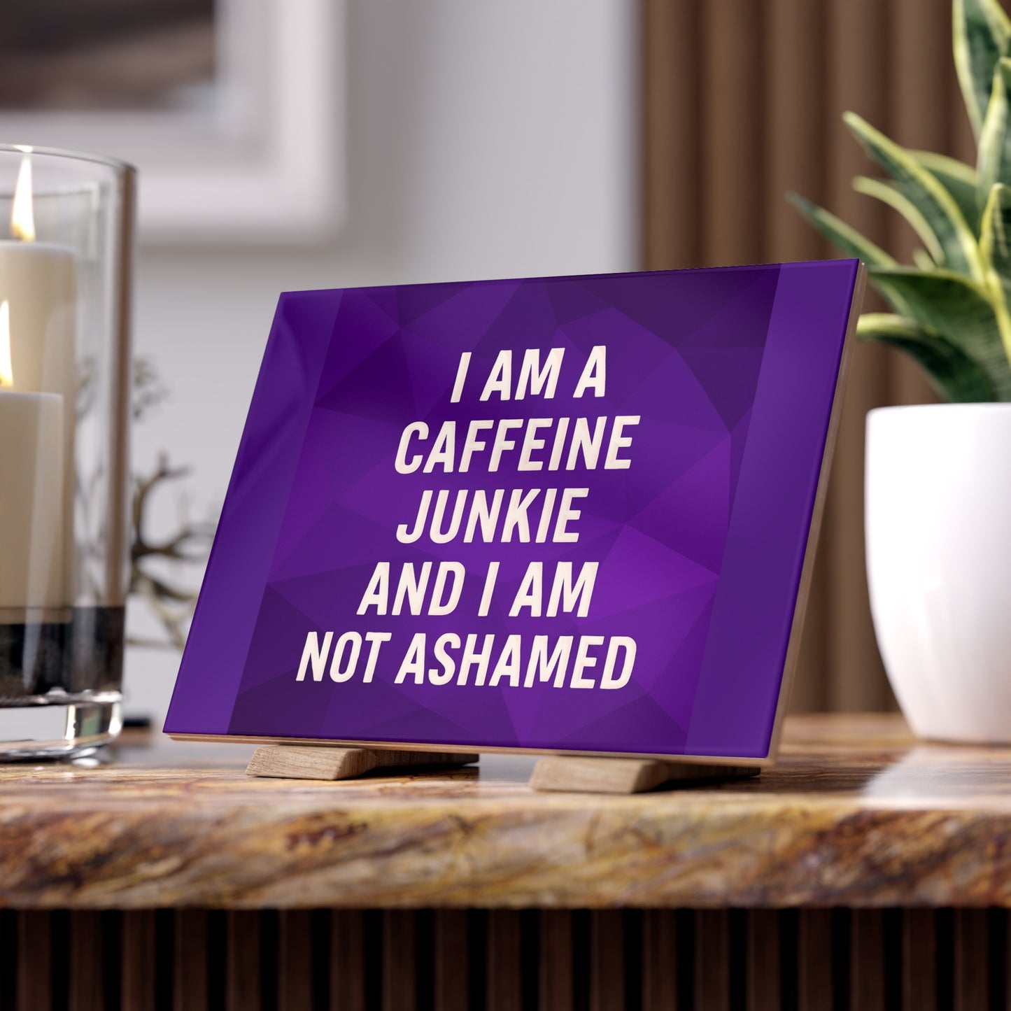 Caffeine Junkie Ceramic Photo Tile