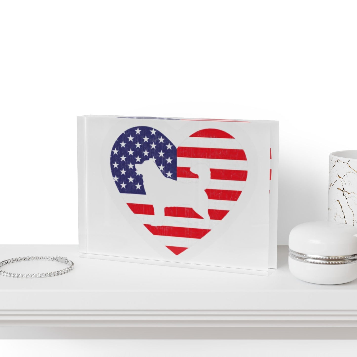 Malamute Flag Acrylic Photo Block