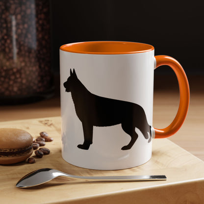 German Shepherd Silhouette 2-Tone Coffee Mug