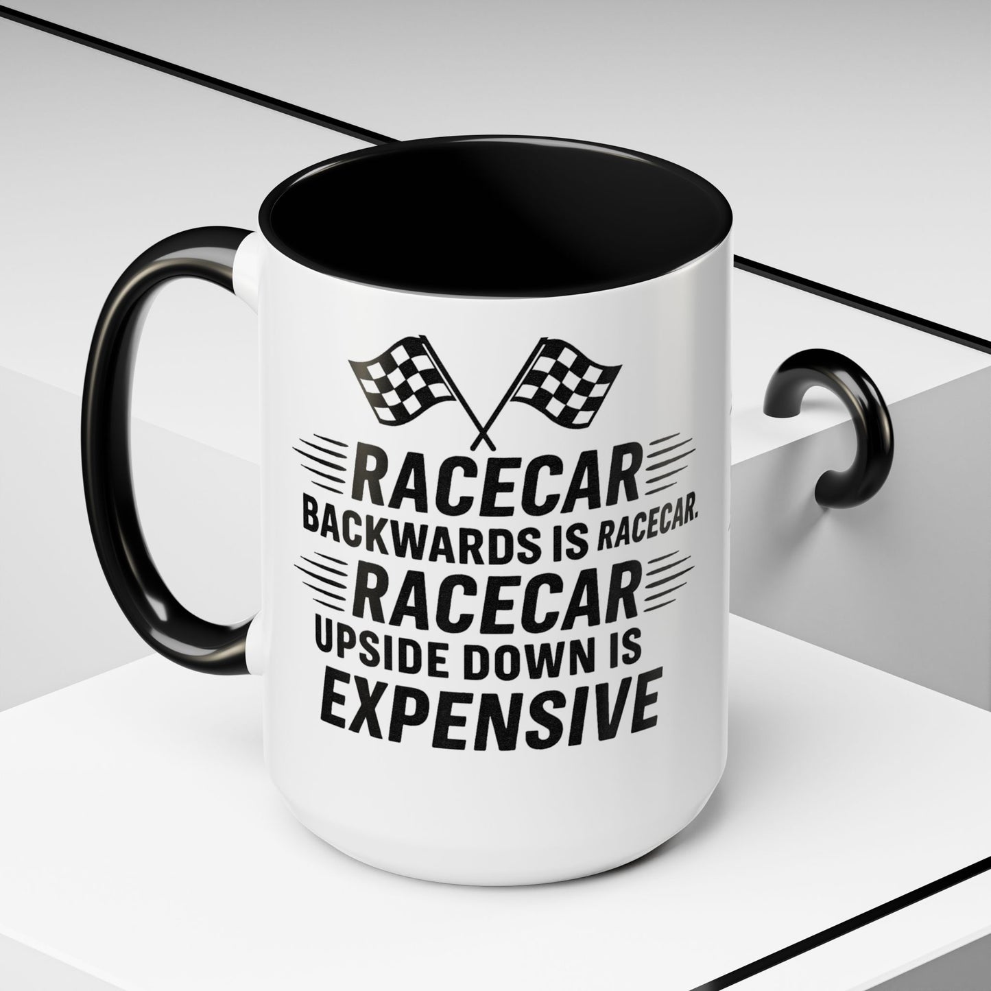 Racecar Backwards 2-Tone Coffee Mug