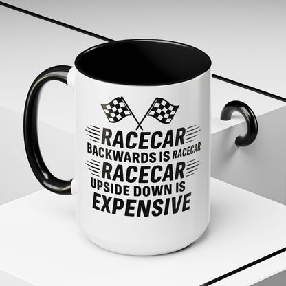 Racecar Backwards 2-Tone Coffee Mug