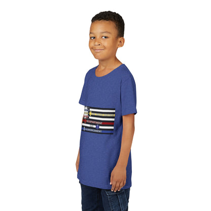Slow Down Move Over Flag Youth Unisex Short Sleeve Crewneck Tee