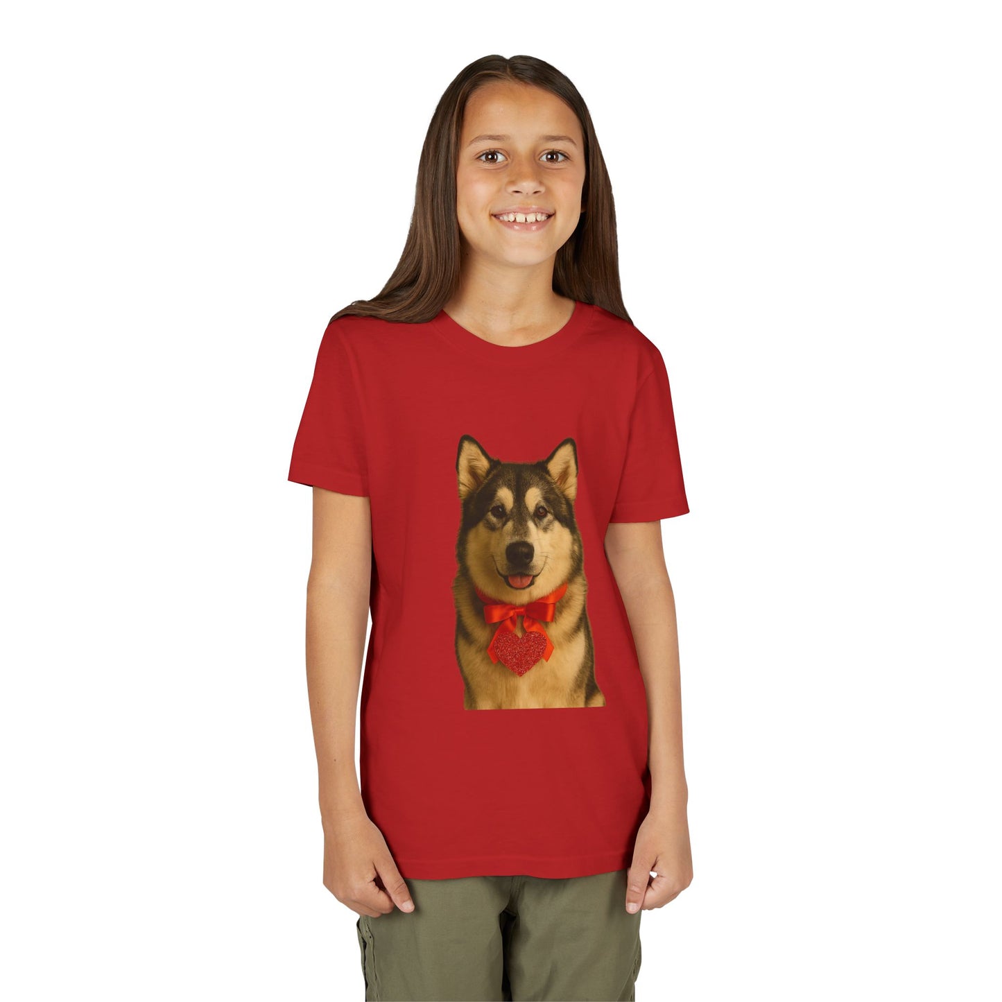 Cupid's Companion Malamute Youth Unisex Short Sleeve Crewneck Tee