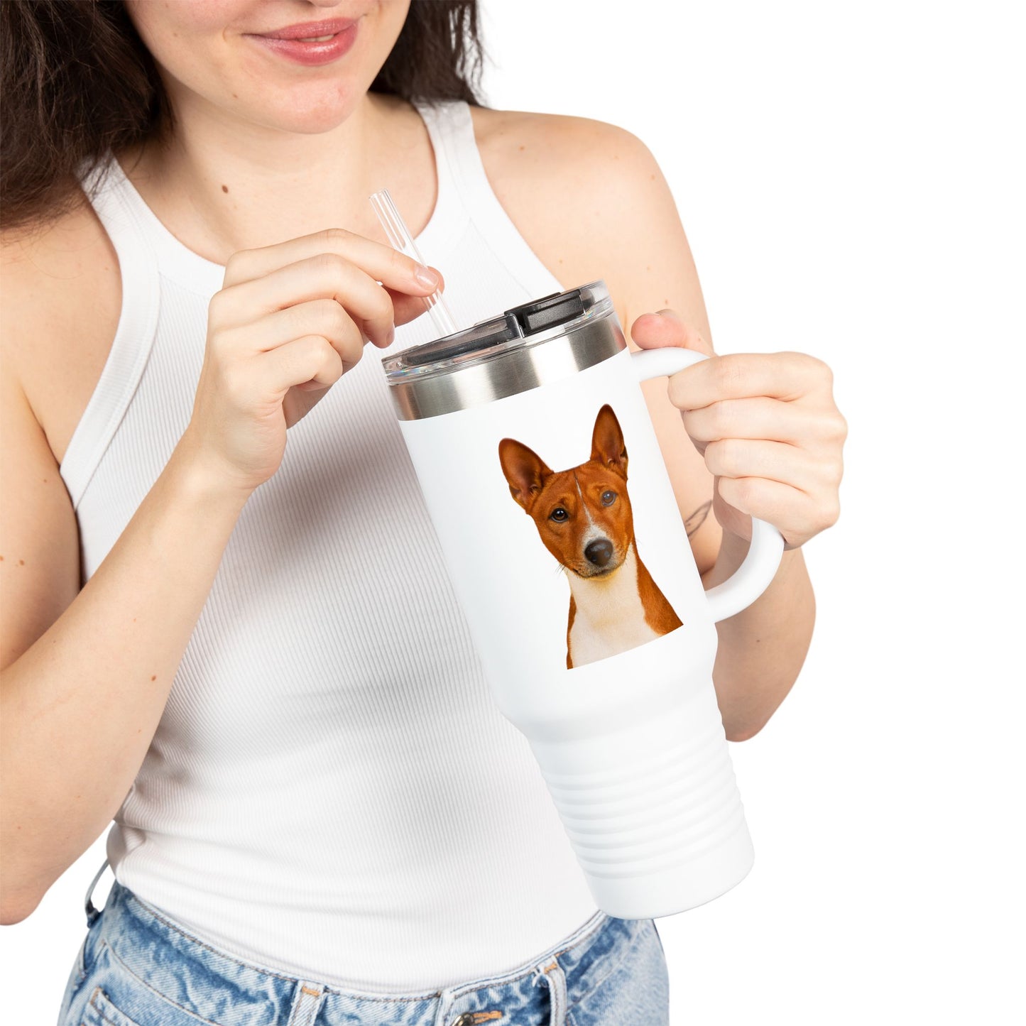Basenji Head Insulated Travel Mug
