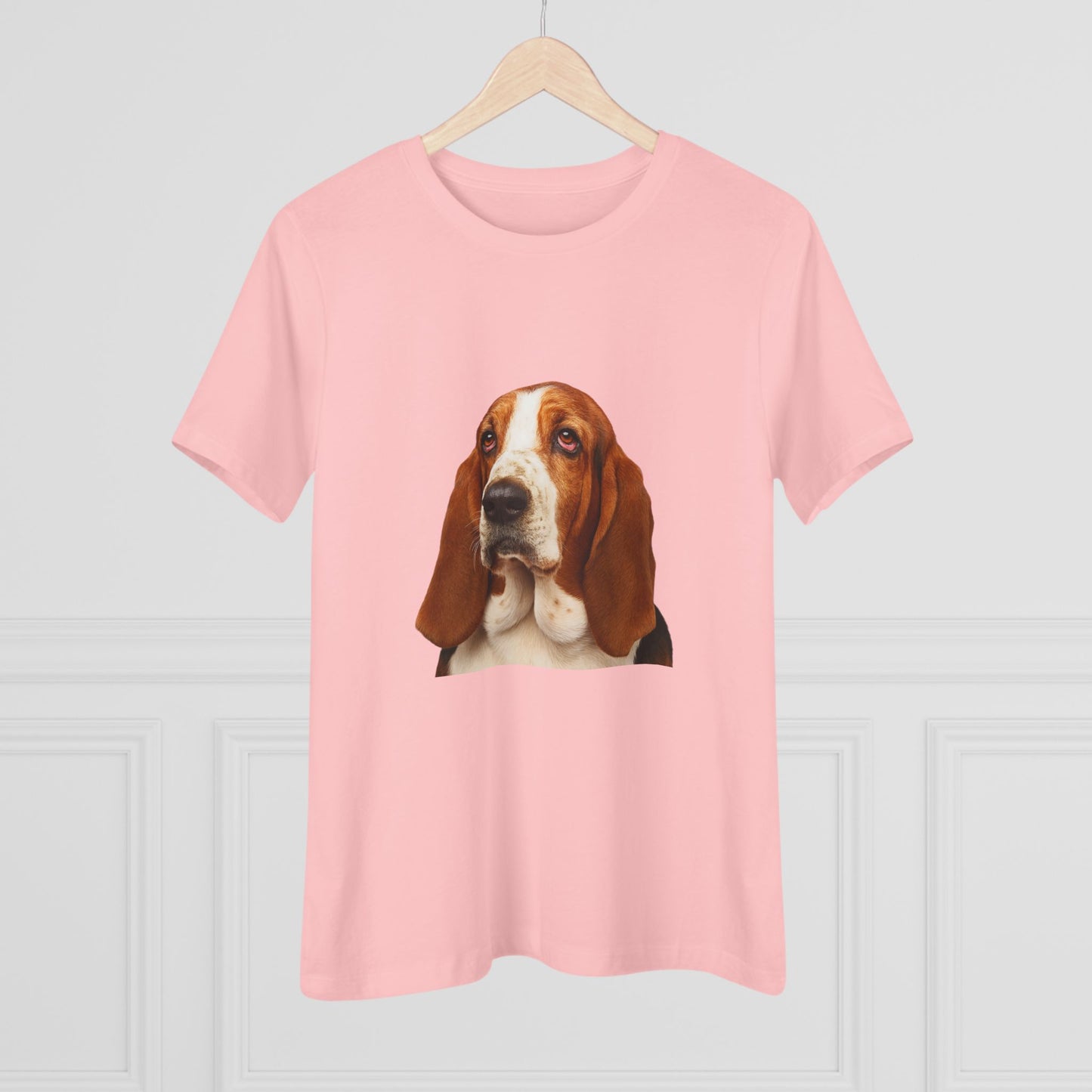 Basset Head Women's Short Sleeve Crewneck Tee