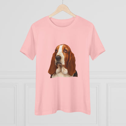 Basset Head Women's Short Sleeve Crewneck Tee