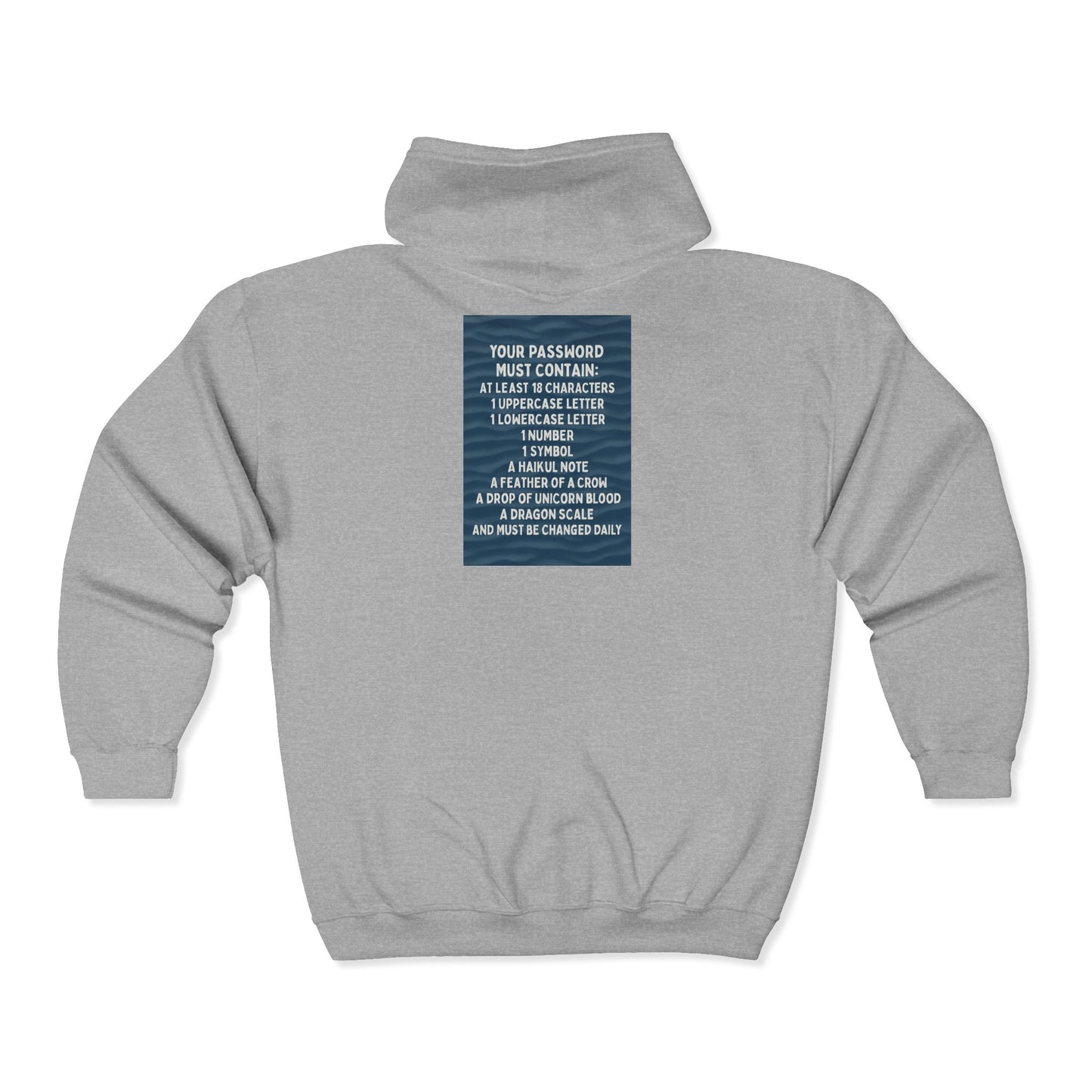 Password Unisex Full Zip Hoodie