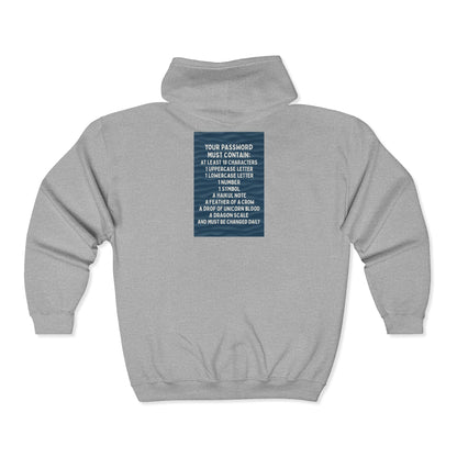 Password Unisex Full Zip Hoodie