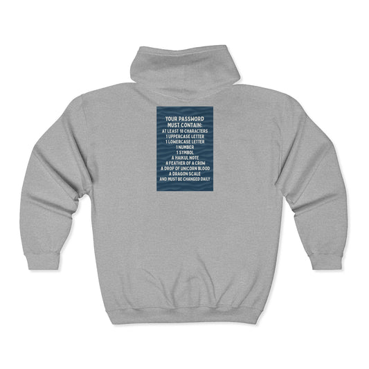 Password Unisex Full Zip Hoodie