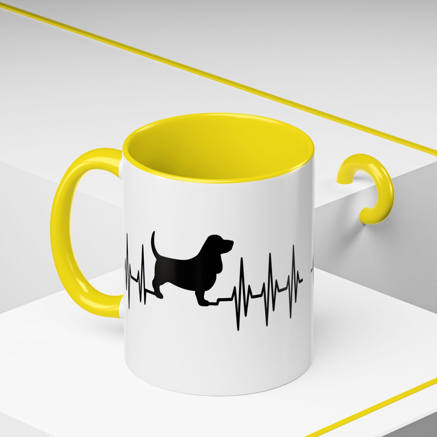 My Heart Beats For Bassets 2-Tone Coffee Mug