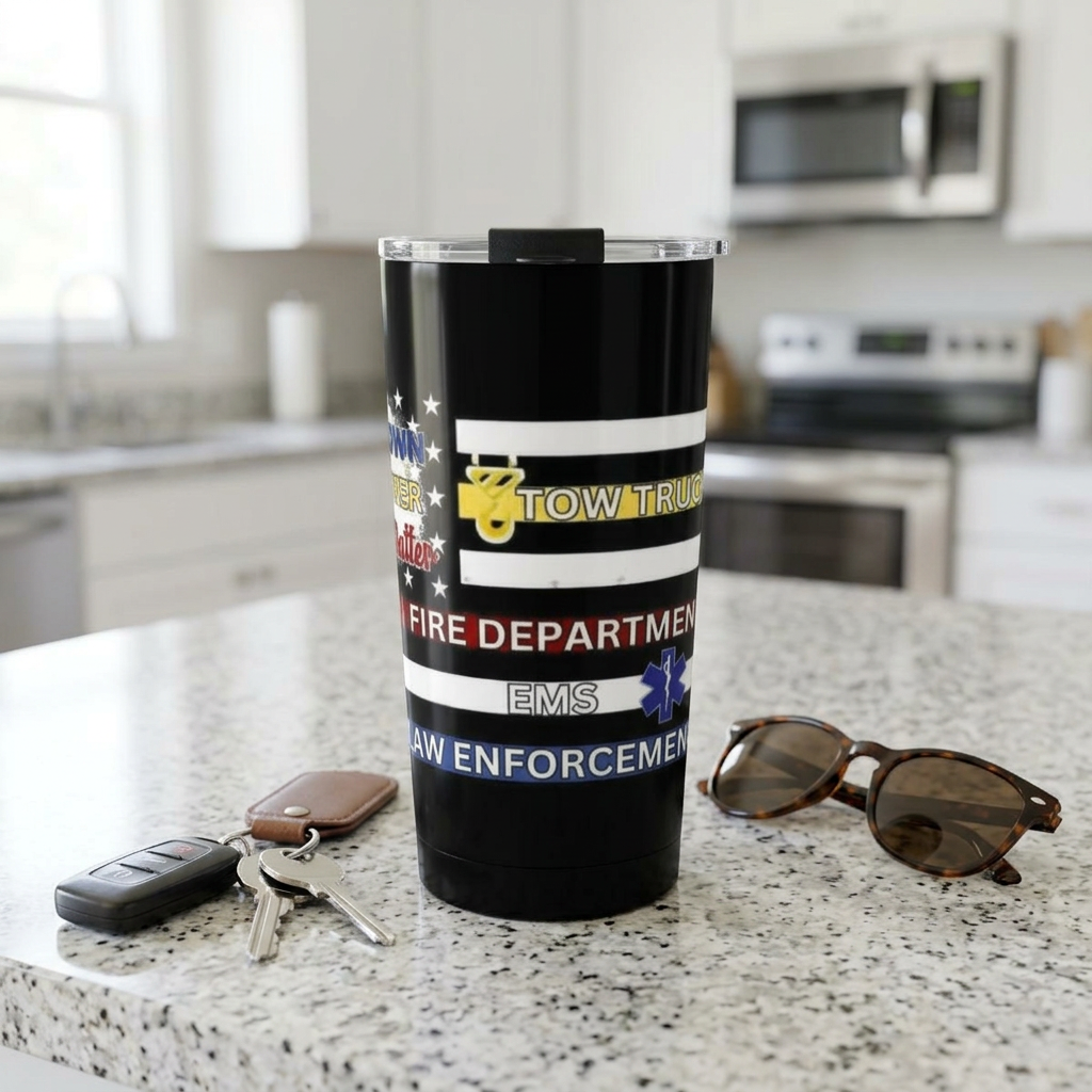 Slow Down Move Over Flag Tumbler