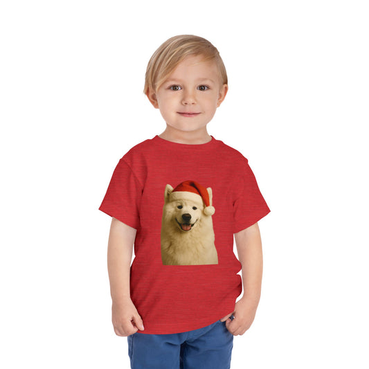 Santa Paws Samoyed Toddler Unisex Short Sleeve Crewneck Tee