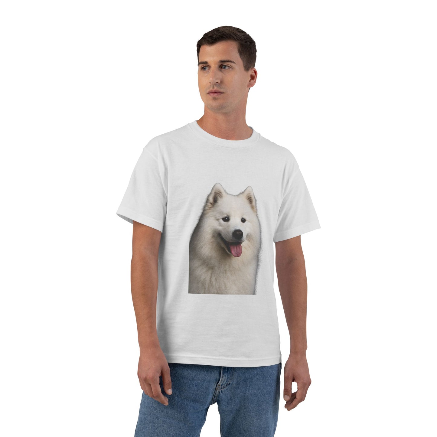 Samoyed Head Men's Short-Sleeve Crewneck Tee