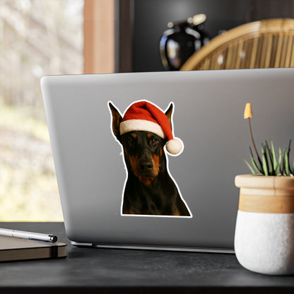 Santa Paws Doberman Vinyl Decal