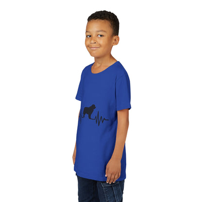 My Heart Beats For Newfies Youth Unisex Short Sleeve Crewneck Tee