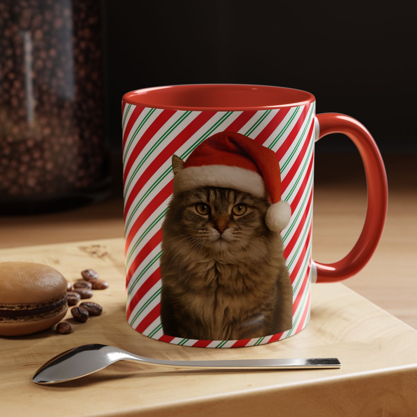 Santa Paws Cat 2-Tone Coffee Mug