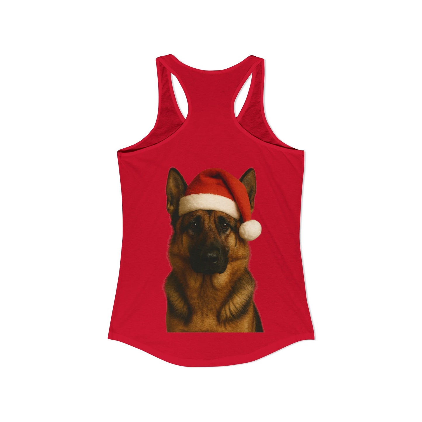 Santa Paws German Shepherd Women's Racerback Tank