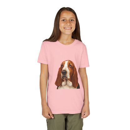Basset Head Youth Unisex Short Sleeve Crewneck Tee