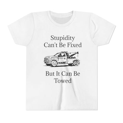 Stupidity Wheel Lift Tow Truck Youth Unisex Short Sleeve Crewneck Tee