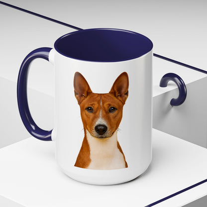 Basenji Head 2-Tone Coffee Mug