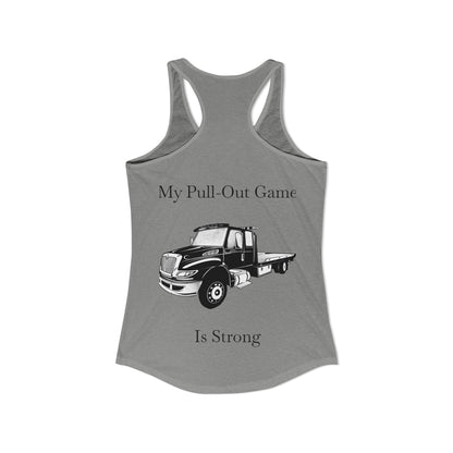 Pull Out Flatbed Tow Truck Women's Racerback Tank