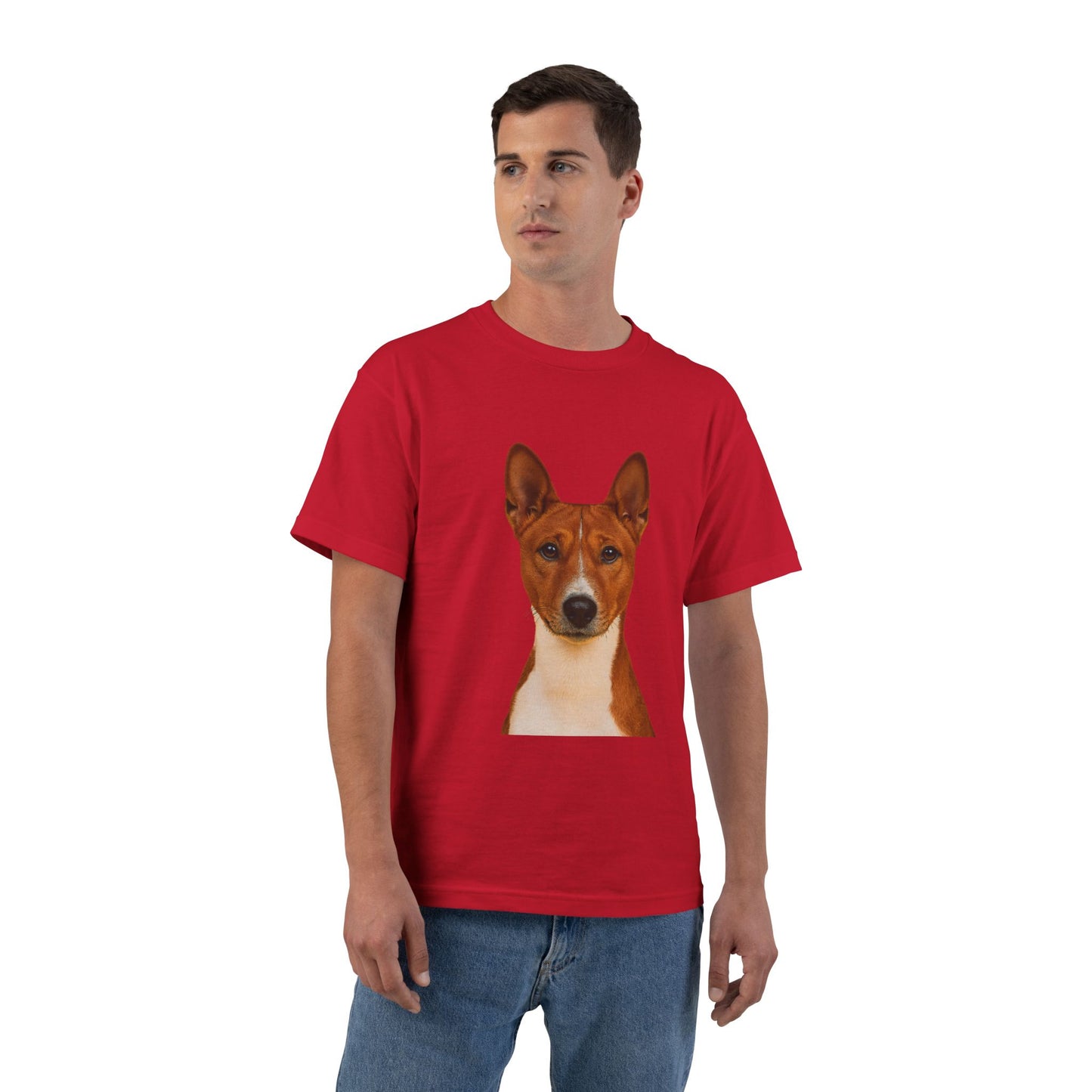 Basenji Head Men's Short-Sleeve Crewneck Tee