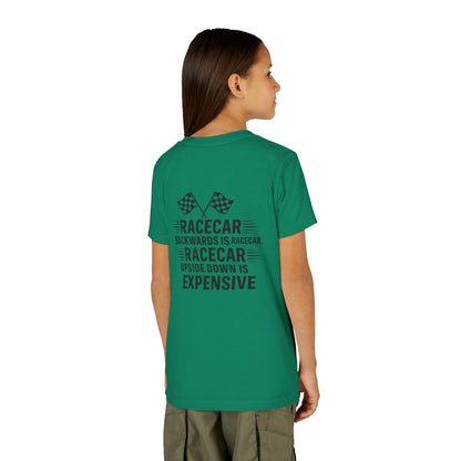 Racecar Backwards Youth Unisex Short Sleeve Crewneck Tee