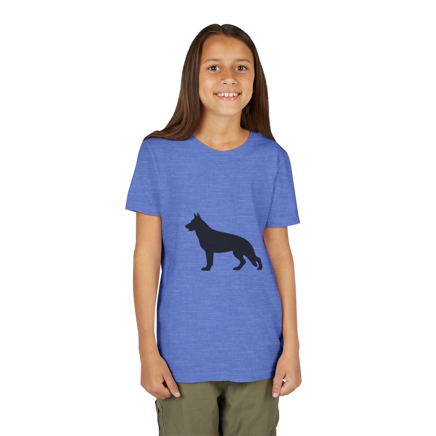 German Shepherd Silhouette Youth Unisex Short Sleeve Crewneck Tee