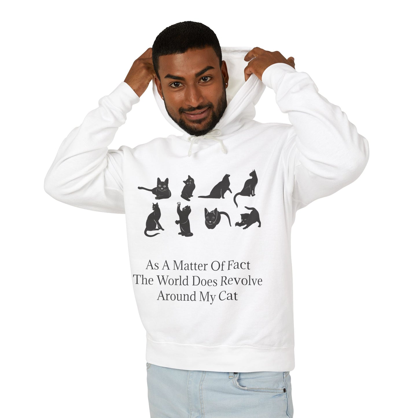 Matter Of Fact Cat Unisex Lightweight Hoodie