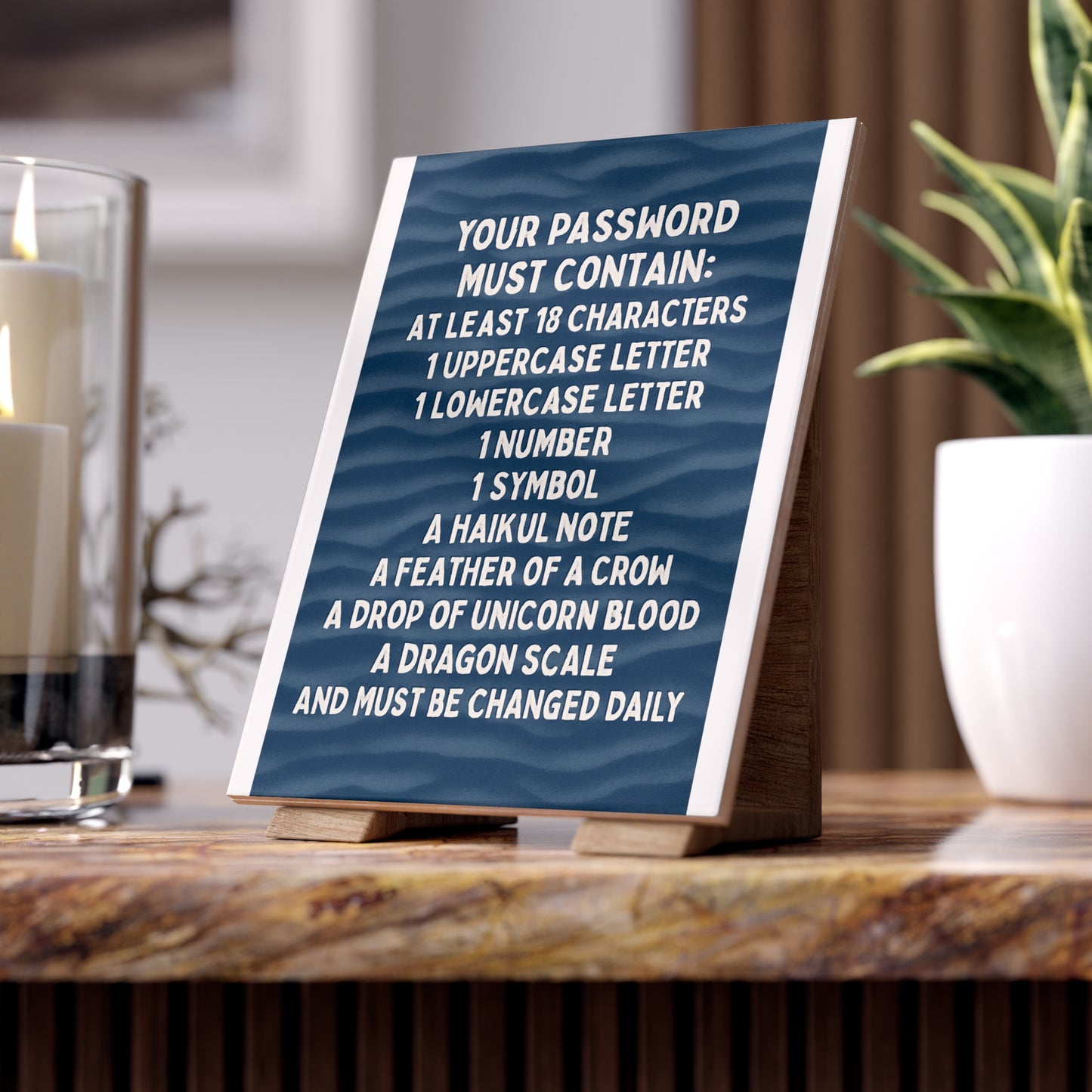 Password Ceramic Photo Tile