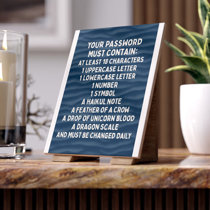 Password Ceramic Photo Tile