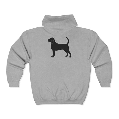 Bloodhound Silhouette Unisex Full Zip Hoodie