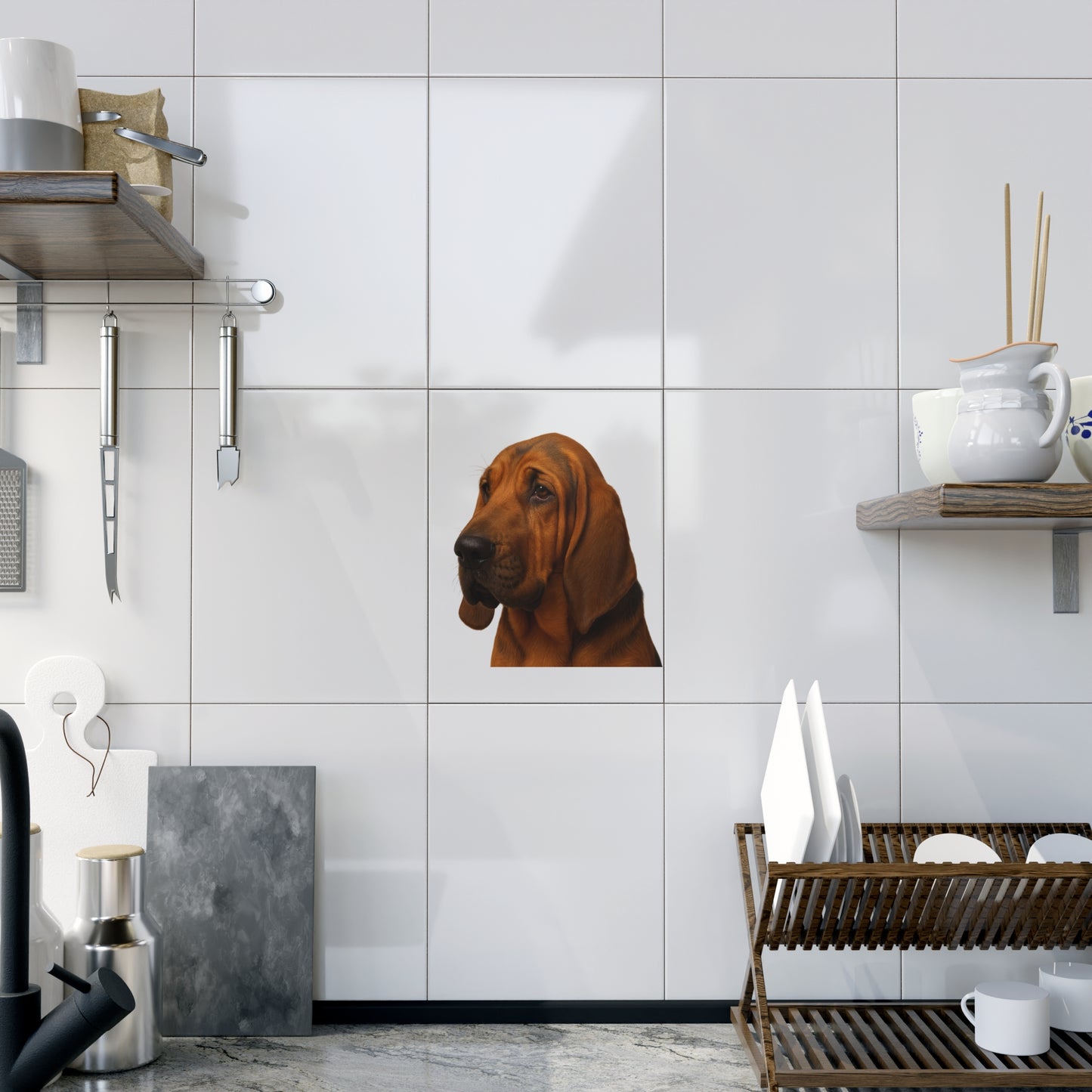 Bloodhound Head Ceramic Photo Tile