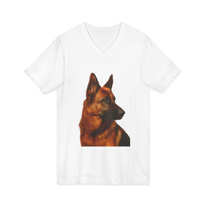 German Shepherd Head Unisex Short Sleeve V-Neck Tee