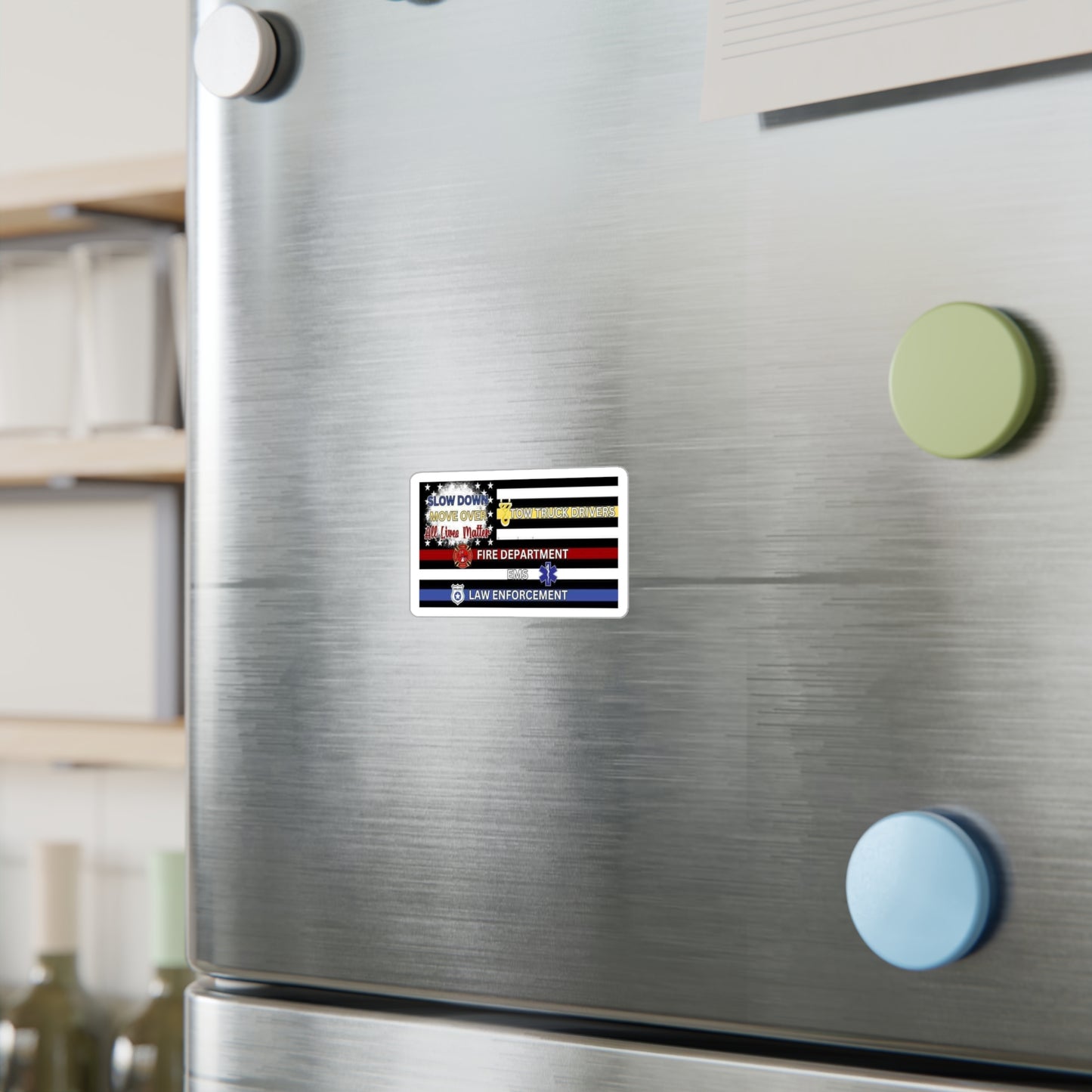Slow Down Move Over Flag Vinyl Decal