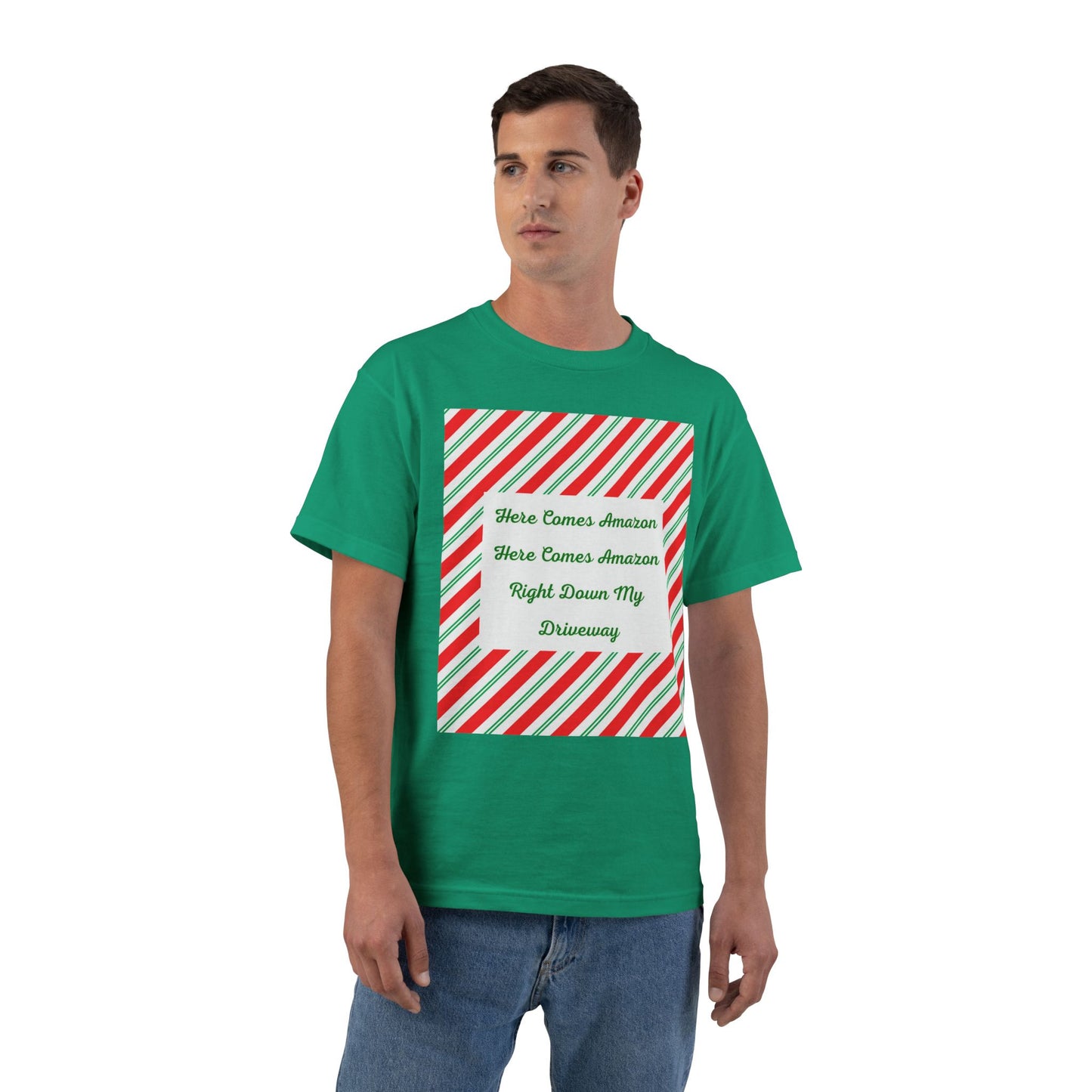 Here Comes Amazon Men's Short-Sleeve Crewneck Tee