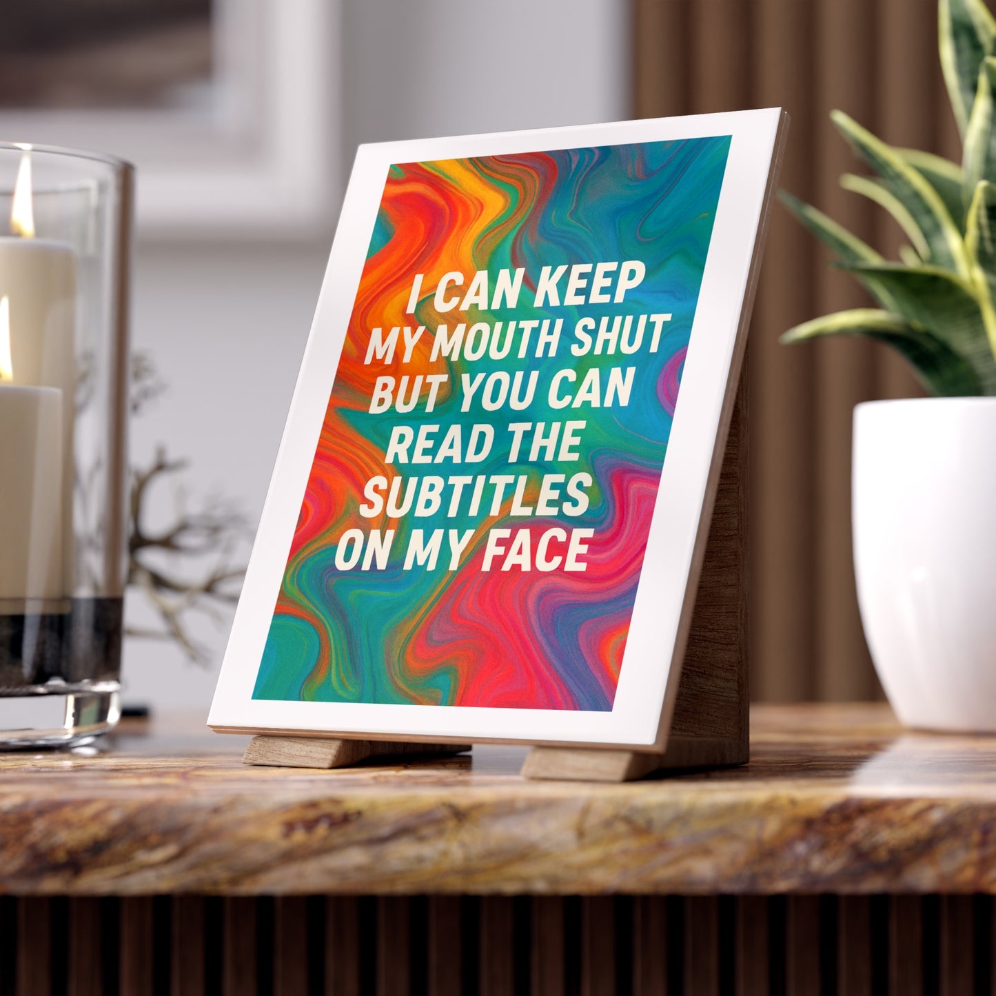 Subtitles Ceramic Photo Tile