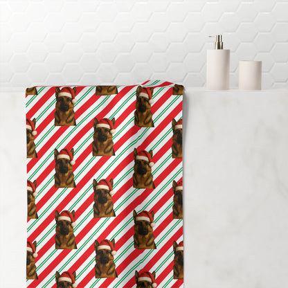 Santa Paws German Shepherd Mink-Cotton  Beach Towel