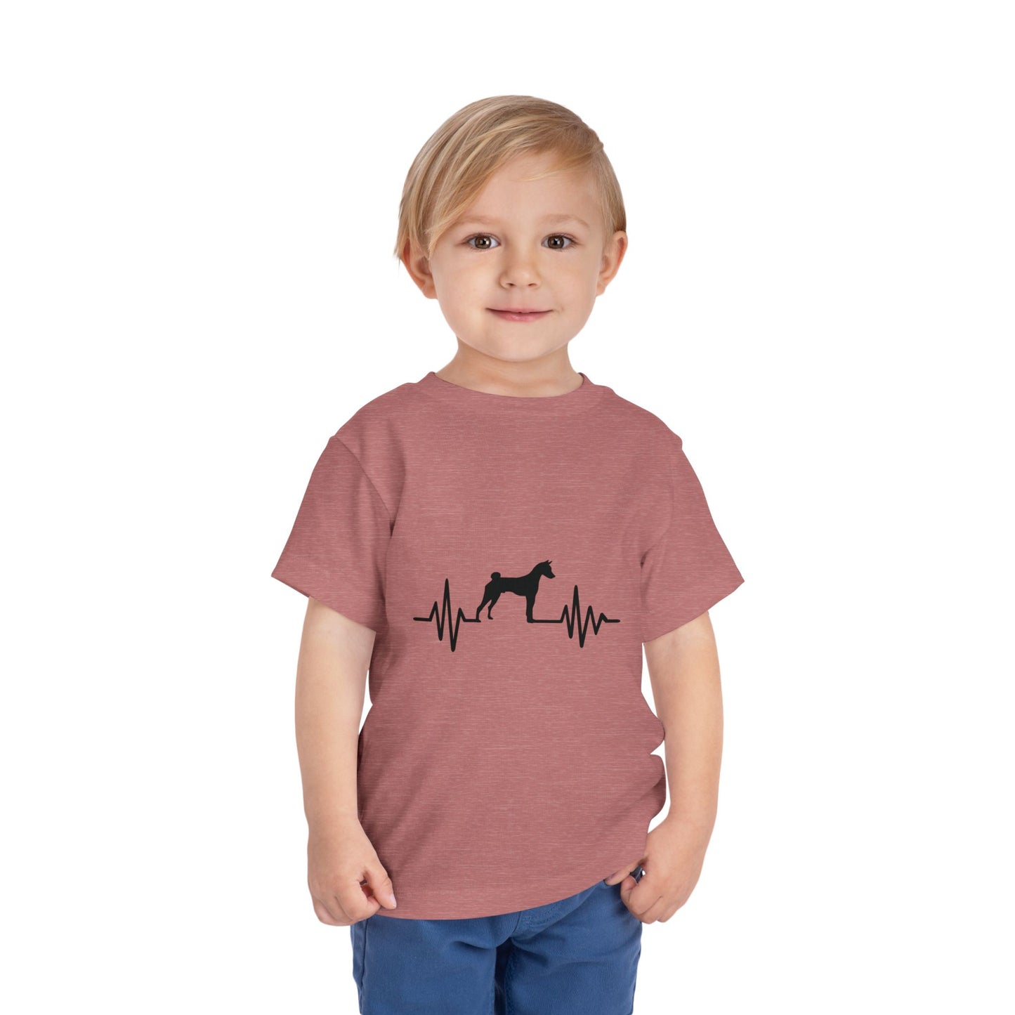My Heart Beats For Basenjis Toddler Unisex Short Sleeve Crewneck Tee