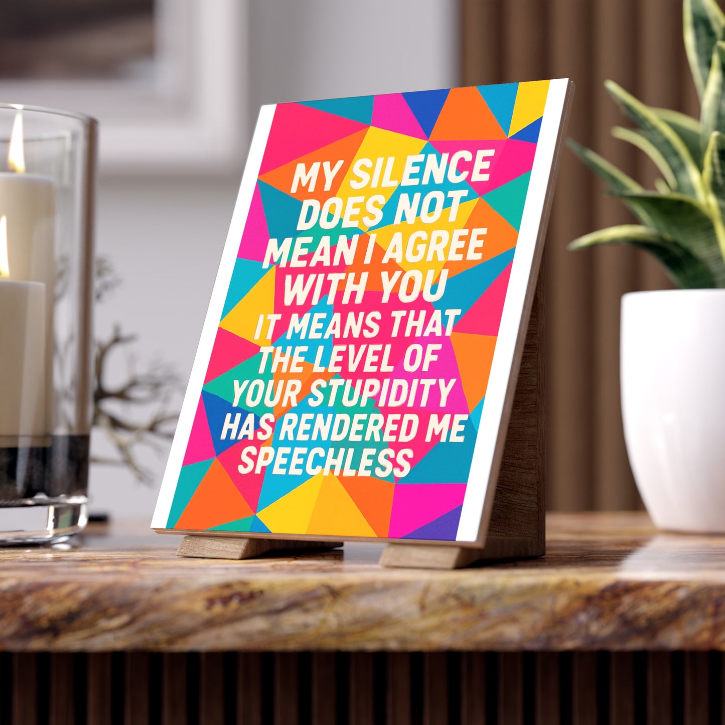 Speechless Ceramic Photo Tile