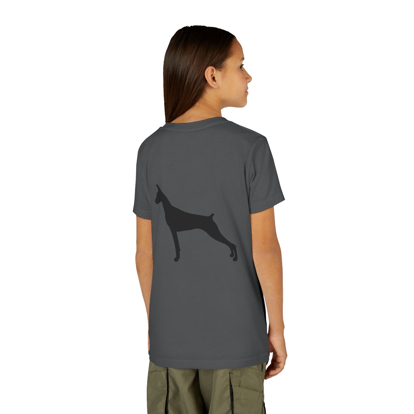 Doberman Head Youth Unisex Short Sleeve Crewneck Tee
