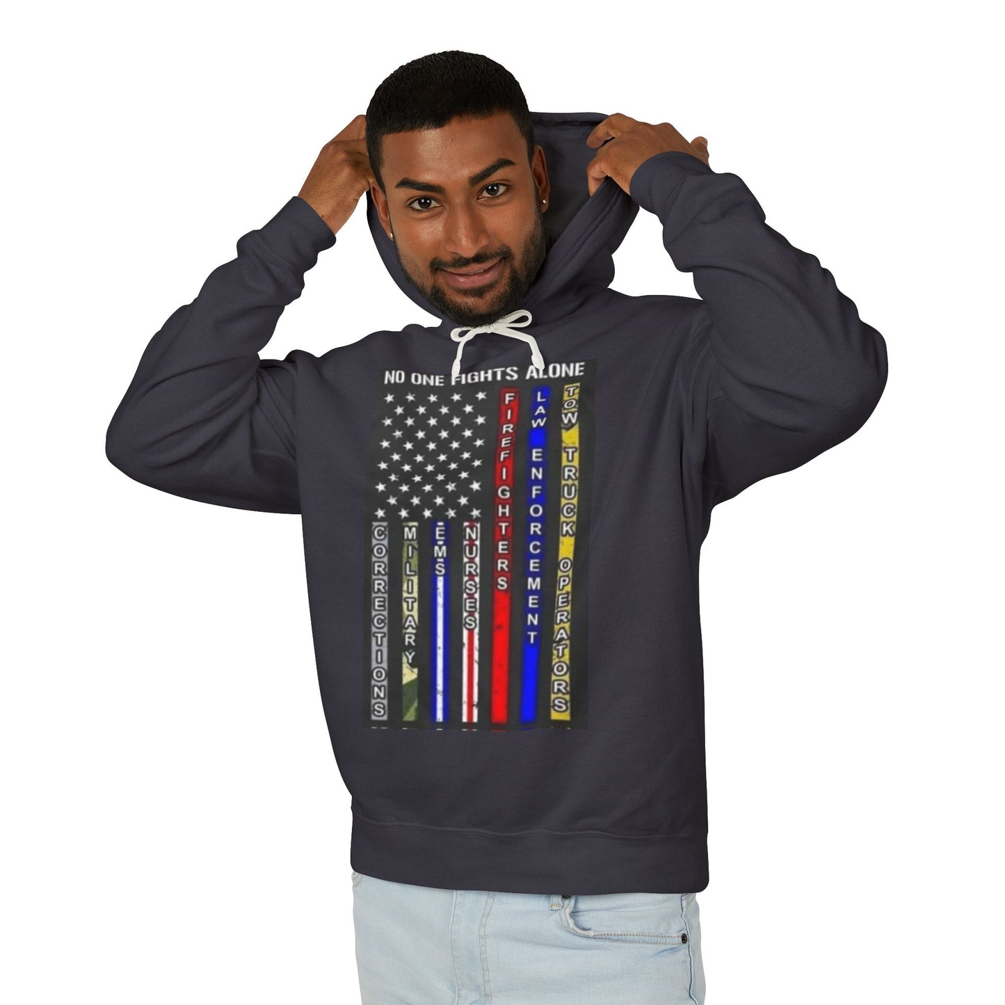 No One Fights Alone Unisex Lightweight Hoodie