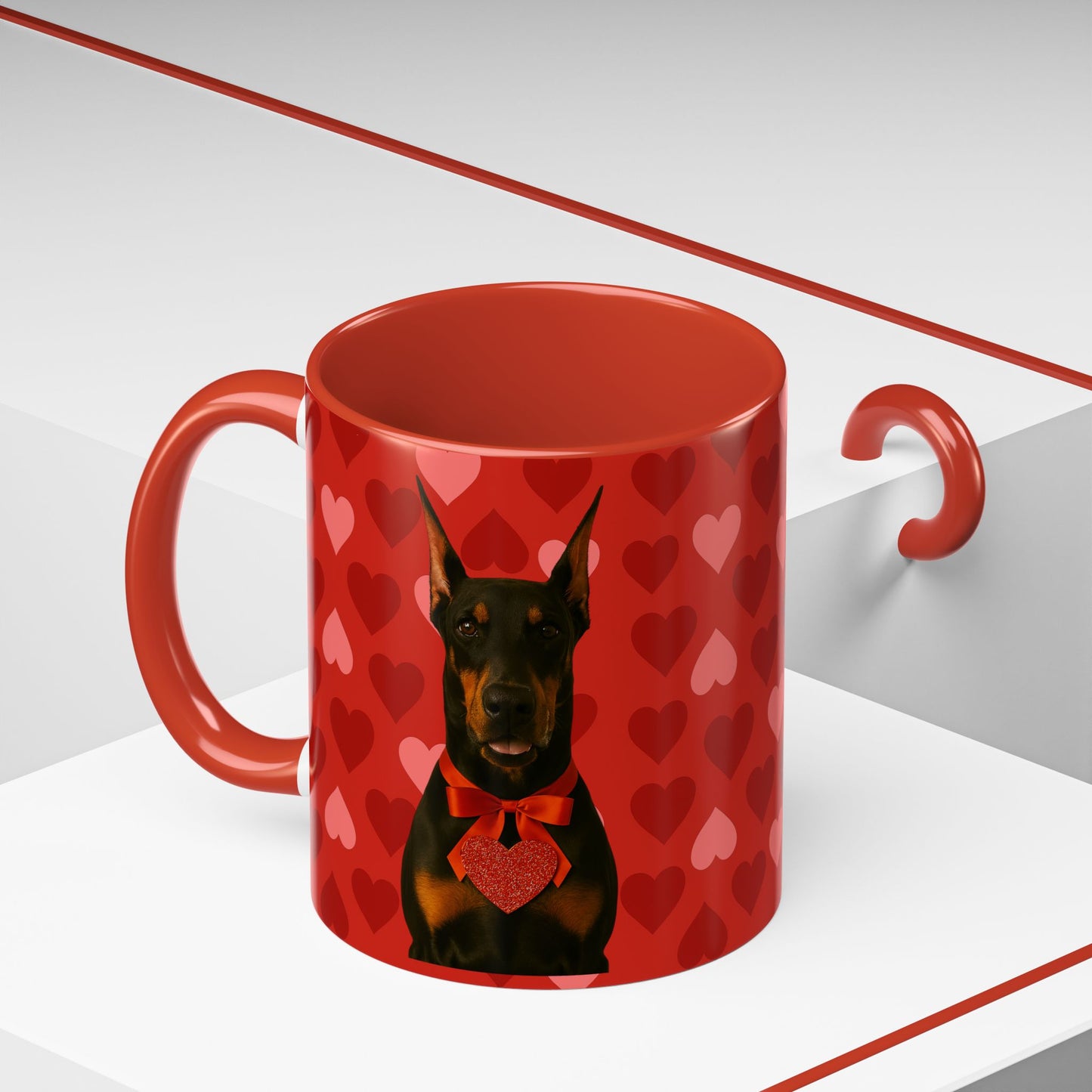 Cupid's Companion Doberman 2-Tone Coffee Mug
