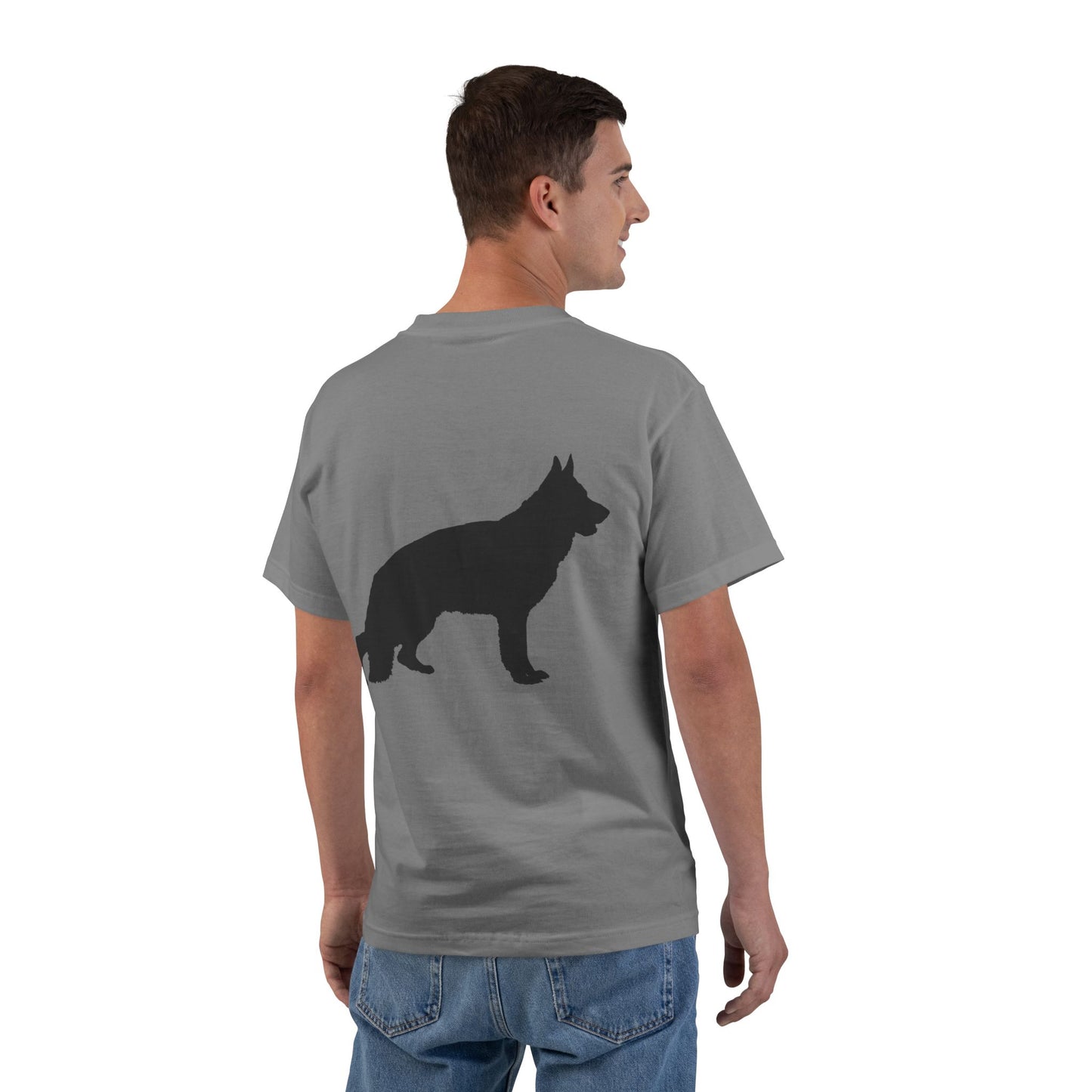 German Shepherd Silhouette Men's Short-Sleeve Crewneck Tee