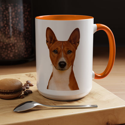 Basenji Head 2-Tone Coffee Mug