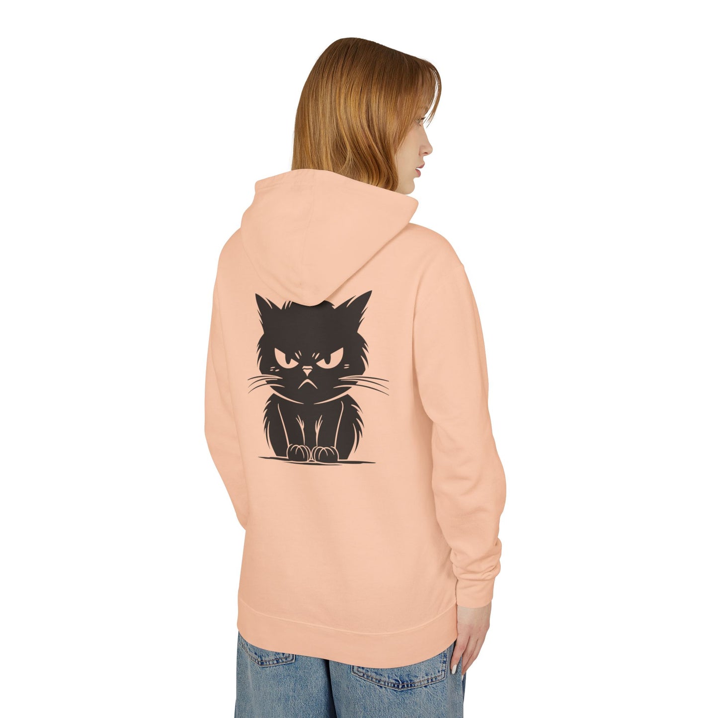 Angry Cat Unisex Lightweight Hoodie