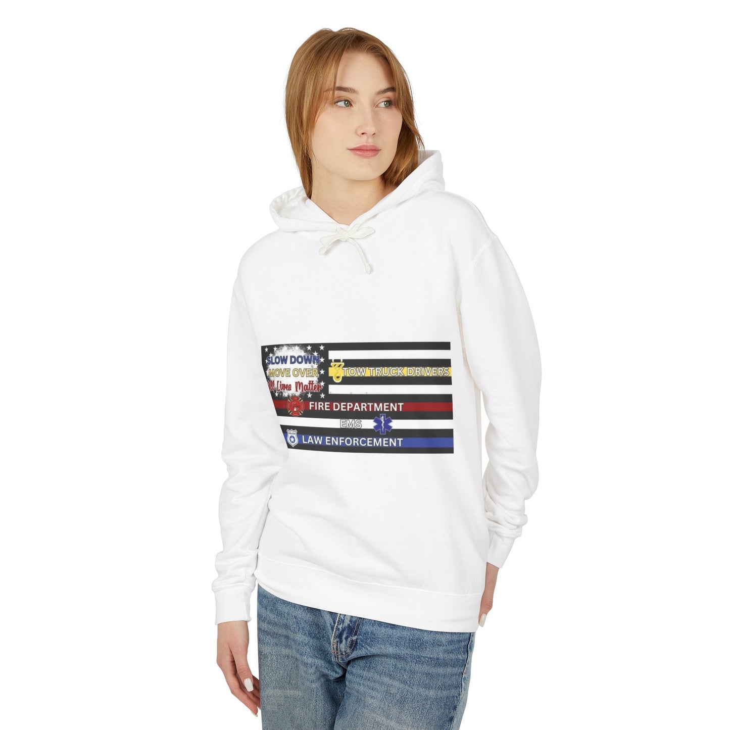 Slow Down Move Over Flag Unisex Lightweight Hoodie